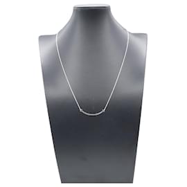 Tiffany & Co-Colar T Smile Small em ouro branco K18 da Tiffany & Co-Prata,Metálico