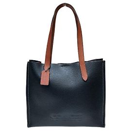 Coach Relay Tote Leather Tote Bag Black