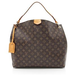 Borsa hobo Graceful MM in tela Monogram Louis Vuitton Marrone