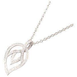 Colar de diamante Magic Secret Leaf Piaget K18WG Prata Metálico