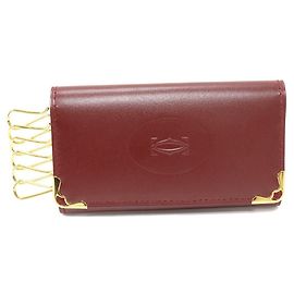 Estuche para 6 llaves Cartier Burdeos Roja