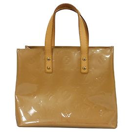 Reade PM Monogram Lackleder Tote Bag von Louis Vuitton Braun Beige