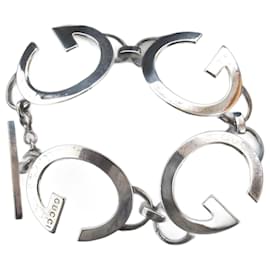 Gucci-Gucci G Logo 925 Silver Bracelet-Silvery,Metallic
