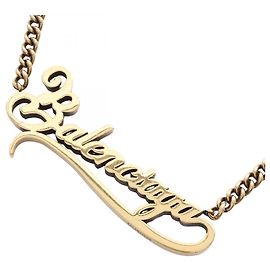 Collier avec plaque logo Balenciaga Doré Métallisé