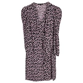 Robe Mini Imprimé Animal Maje en Cupro Multicolore Autre