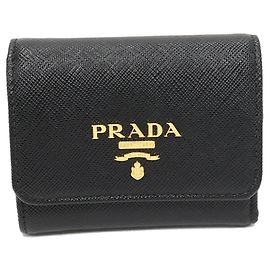 Portefeuille Compact Saffiano 1MH043 de Prada Noir
