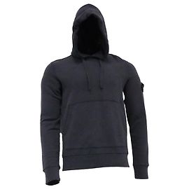 Stone Island Compass Patch Drawstring Hoodie in Dark Grey Cotton Grey