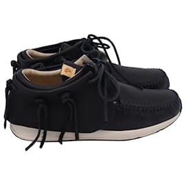 Autre Marque- Visvim FBT Lace-Up Sneakers in Black Leather-Black