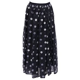 Erdem Polka Dot Midi-Rock aus schwarzem Polyester Schwarz