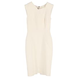 Roland Mouret- Roland Mouret Sleeveless Midi Dress in Cream Polyester-White,Cream