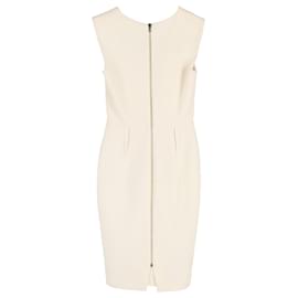 Roland Mouret- Roland Mouret Sleeveless Midi Dress in Cream Polyester-White,Cream