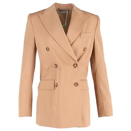 Stella Mc Cartney  Stella Mccartney Double-Breasted Blazer with Pockets in Beige Wool Beige