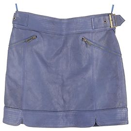 Alice by Temperley Jupe Mini A-Line Alice par Temperley en Cuir Bleu Bleu