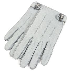 Luvas de couro H Motif Hermès Cinza