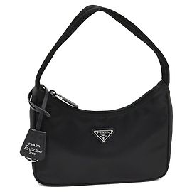 Prada Re-Edition 2000 Re-Nylon Nylon Calf Handbag Black