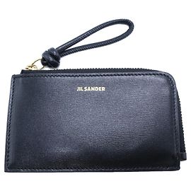 Jil Sander GIRO ENVELOPE EW Leather Coin Case Black