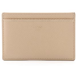 Céline Celine Leather Card Holder Brown Beige