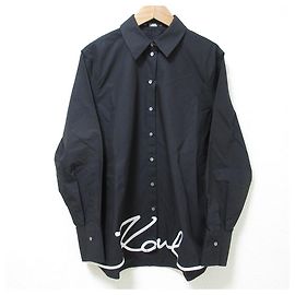Autre Marque Camicia in cotone ricamata Karl Lagerfeld Nero