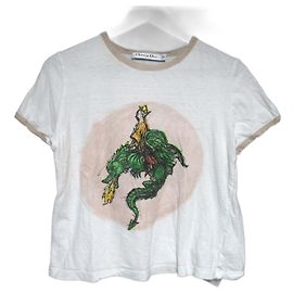 Camiseta de mezcla de algodón y lino Christian Dior Blanco Beige