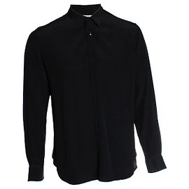 Camicia in seta nera trasparente Saint Laurent 2015 Nero