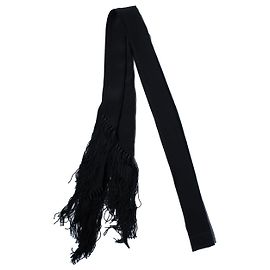 Sciarpa da smoking nera trasparente con frange di Saint Laurent Nero