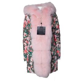 Parka vert orchidée avec fourrure de Philipp Plein Rose Vert