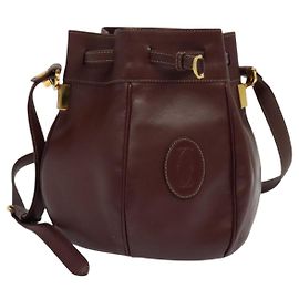 bolsa Must de Cartier em couro Bordeaux