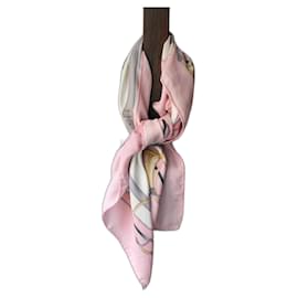 Céline pink silk square Pink