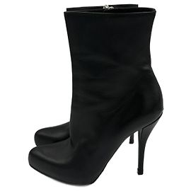 Dior Leather Ankle Boots Black Black
