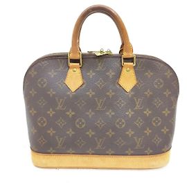 Louis Vuitton Alma PM Bolsa Marrom de Couro Marrom