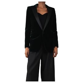 Saint Laurent Dunkelgrüne Samt-Smokingjacke - Größe UK 10 Grün
