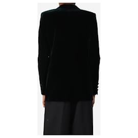 Saint Laurent-Dark green velvet tuxedo jacket - size UK 10-Green