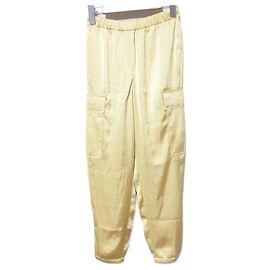 Theory Satin Cargo Pants Yellow