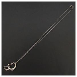 Tiffany & Co-Colar Tiffany&Co Elsa Peretti Coração Duplo Aberto em Prata 925-Prata