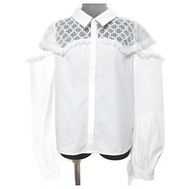 Autre Marque Darich Block Lace Docking Langarmhemd Weiß