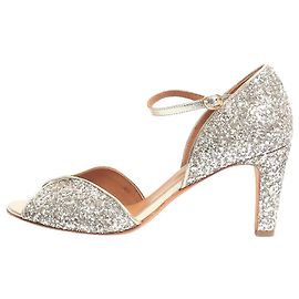 Autre Marque Silver sequin peep-toe heels - size EU 40 Silvery