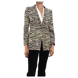 Paco Rabanne Blazer con stampa tigre nera e beige - taglia UK 8 Altro