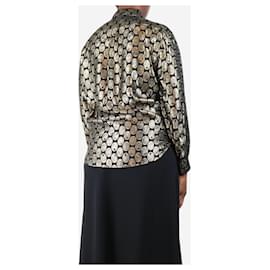 Saint Laurent-Black and gold lurex oval shirt - size UK 10-Black