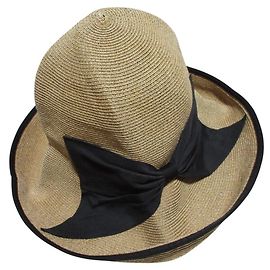 Autre Marque Athena New York Papierhut mit Band Schwarz Beige