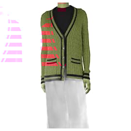 Saint Laurent-Red lurex cardigan - size XS-Red