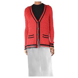 Saint Laurent Roter Lurex-Cardigan - Größe XS Rot
