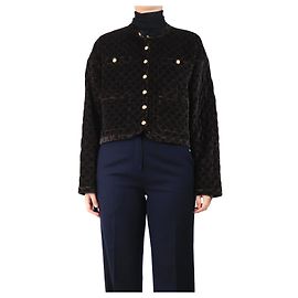 Céline Chaqueta de terciopelo acolchada Triomphe negra - talla UK 8 Negro