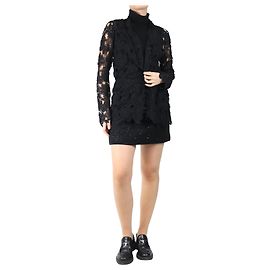 Giorgio Armani Black floral lace top - size UK 12 Black