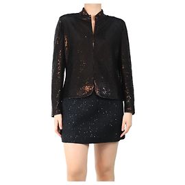 Carolina Herrera Chocolate sequin jacket - size UK 14 Brown