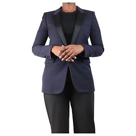 Saint Laurent Marineblazer mit einem Knopf - Größe UK 14 Blau