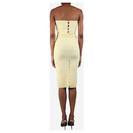 Jacquemus-The Will Be Knit yellow midi dress - size UK 6-Yellow