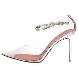 Amina Muaddi Clear Ursina crystal-embellished PVC courts - size EU 37.5 Other
