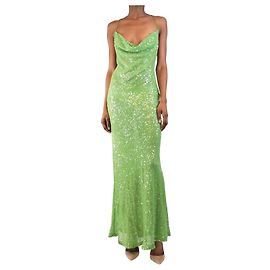 Rat & Boa Robe maxi en sequins verts Gaia - taille S Vert
