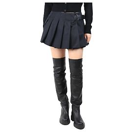 Prada Schwarze plissierte Minirock aus Re-Nylon - Größe UK 12 Schwarz