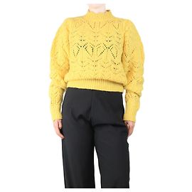 Isabel Marant Etoile Gelber dicker Strickpullover Gali - Größe UK 8 Gelb